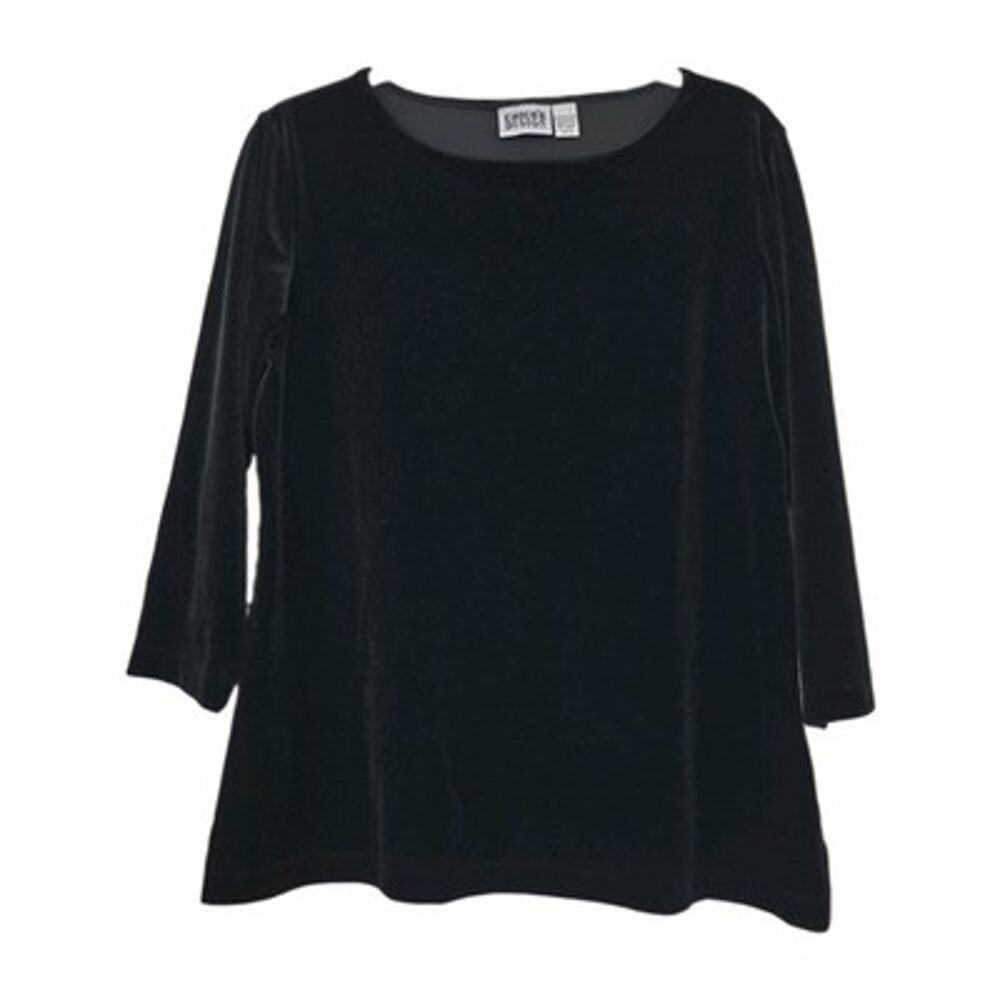 Vintage Chicos Design Velvet Top Womens 2 / Large Whimsigoth Witchy 90s